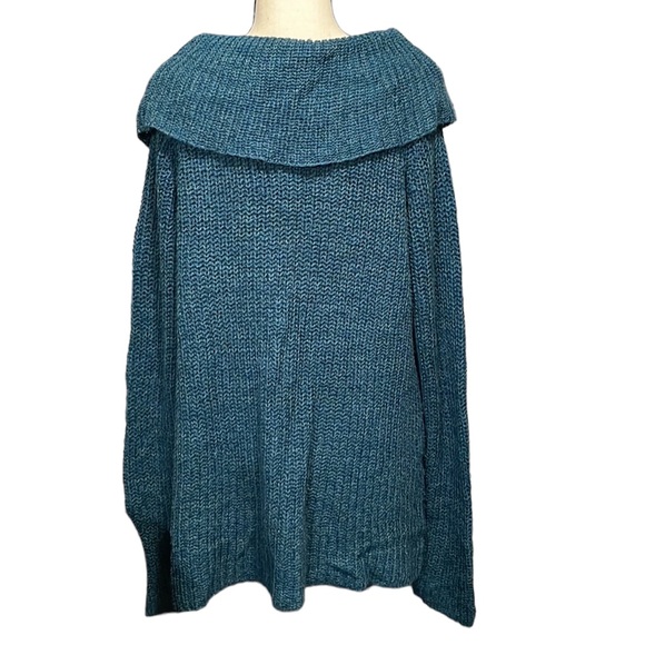 Faded Glory Aqua Baltic Sea Shawl Collar High Low Womens Sweater Size XL (16-18) - Picture 6 of 16